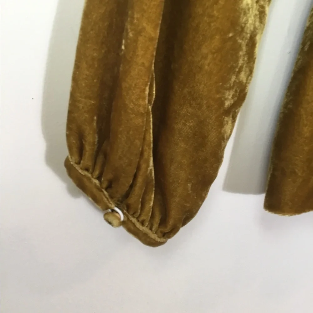 J. Crew Velvet‎ Faux Wrap Long Sleeve Top